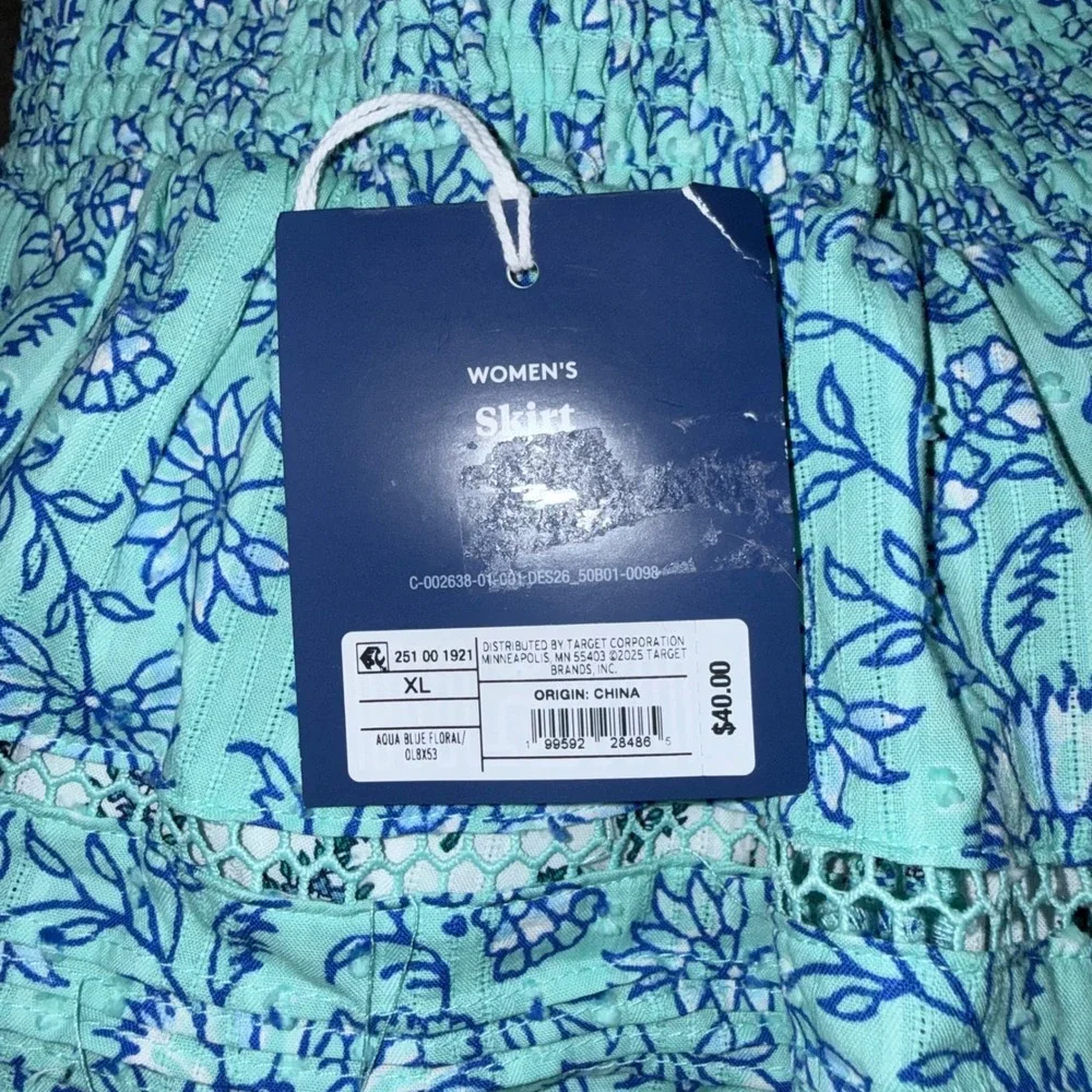 Roller Rabbit x Target 2 Piece Set XL Smocked Crop‎ Top Tiered Mini Skirt NWT